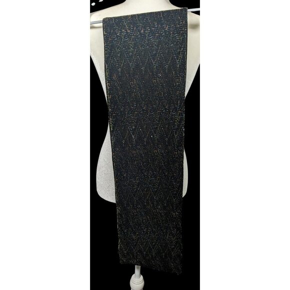 Black And Green Speckled Velvet-Like Scarf - Picture 1 of 15